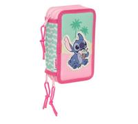 Trousse scolaire avec accessoires - safta - 37 pièces incluses - 12,5x5,5x19,5 cm - Rose - Polyester recyclé