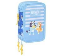 Trousse scolaire avec outils - safta - 37 pièces incluses - 12,5x5,5x19,5 cm - Bleu - Polyester - Fermeture éclair Bleu