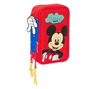 Safta Trousse scolaire Mickey Mouse Good Day – 37 outils – 5-14 ans – 12,5×5,5×19,5 cm