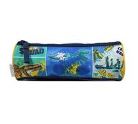 Trousse scolaire - BAGTROTTER - Phileas - Ronde - Bleue - Dinosaure