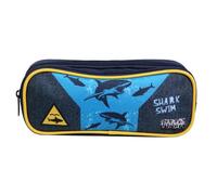 Bagtrotter Trousse scolaire Vorax – 2 compartiments – Bleue Requins
