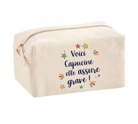 Trousse Scolaire Capucine Elle Assure Grave ! | Pochette Maquillage Make-up Trousse pour Fournitures Bureau Cadeau Fête des Mères Anniversaire Soeur Noël Tata Marraine