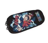 Trousse scolaire carré One Piece Luffy noir et bleu - 2 compartiments