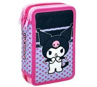 Trousse Scolaire Complète 44 Pièces pour Fan de Kuromi Hello Kitty - Kit Créatif Triple Compartiment avec Feutres, Crayons, Règle - Idée Cadeau Fille