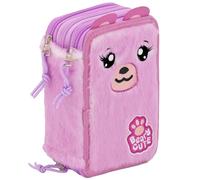 Trousse Scolaire Complète 45 Pièces - Kit Créatif Triple Compartiment avec Stylos Gel Effaçables, Crayons 4.0 mm, Feutres - Idée Cadeau Fille Motif Ourson - Julian Ross Douce comme Un Doudou