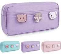 Trousse Scolaire Crayons,Sac À Crayons École Grande Capacité,Trousse À Crayon,Multifonction Sac Rangement Papeterie Convient Aux Garçons Filles Adolescents Étudiants (Violet)