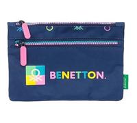 Trousse Scolaire Double Fermeture Éclair Safta Benetton Cool - Bleu - Enfant - Synthétique