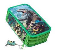 Ferocity Trousse Scolaire 3 Compartiments pour Fille & Garçon Sac étui à Crayons Trousse de Toilette Trousse Plumier Organisateur Dinosaures [150]