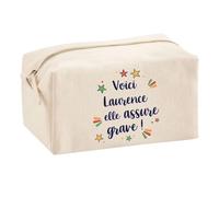 Trousse Scolaire Laurence Elle Assure Grave ! | Pochette Maquillage Make-up Trousse pour Fournitures Bureau Cadeau Fête des Mères Anniversaire Soeur Noël Tata Marraine