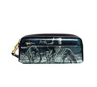 Trousse Scolaire Les Loups Hurlent La Nuit Trousse À Maquillage Durable Sac Porte-Stylo Grande Capacité Trousse À Crayons pour Scolaires Garçons Collège