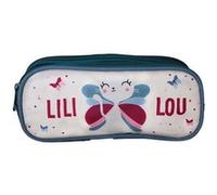 Trousse scolaire Lili Lou 2 compartiments rectangulaire Beige Polyester Beige
