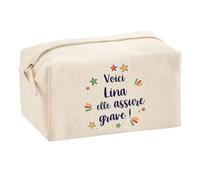 Trousse Scolaire Lina Elle Assure Grave ! | Pochette Maquillage Make-up Trousse pour Fournitures Bureau Cadeau Fête des Mères Anniversaire Soeur Noël Tata Marraine