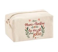 Trousse Scolaire Marie-Christine la Vie est Plus Jolie | Pochette Maquillage Make-up Trousse pour Fournitures Bureau Cadeau Fête des Mères Anniversaire Soeur Noël Tata Marraine