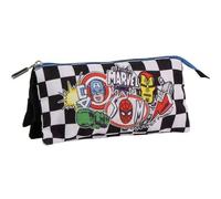 Trousse scolaire Marvel Avengers à carreaux, idéale pour garçons et filles - Trousse multifonction Avengers avec fermeture durable pour crayons et accessoires