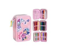 CERDÁ Life's Little Moments Trousse scolaire triple Minnie avec marqueurs, crayons, stylos