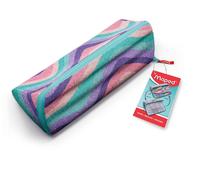 Maped - Trousse scolaire XXL personnalisable réversible, côté A à colorier, 22 x 6 cm Pastel Wavy