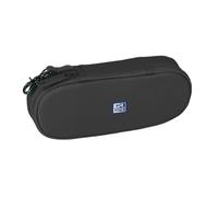 Trousse Scolaire Oxford B-Hook Noir - avec Crochet, Gomme de Fixation pour Cahier, Compact, Polyester (21x4.8x8cm)