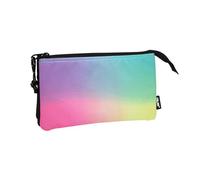Trousse - Scolaire - Plate - 5 Compartiments - Coloris Sunset - 22x12x4cm