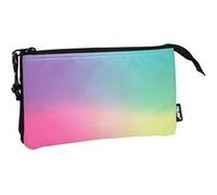 Trousse - Scolaire - Plate - 5 compartiments - Coloris Sunset - 22x12x4cm