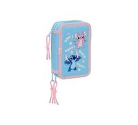Trousse scolaire polyvalente - - 37 outils inclus - 12,5x5,5x19,5 cm - Bleu ciel - Polyester recyclé