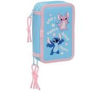 Trousse scolaire polyvalente - safta - 37 outils inclus - 12,5x5,5x19,5 cm - Bleu ciel - Polyester recyclé Vert