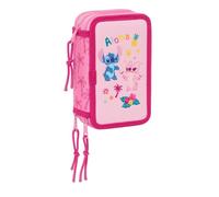 Trousse scolaire polyvalente - safta - 37 outils inclus - 12,5x5,5x19,5 cm - Menthe/Rose - Polyester recyclé