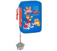 Trousse scolaire pour enfant - safta - 29 outils inclus - 12,5x4x19,5 cm - Rouge - Bleu - Polyester - Fermeture éclair Rouge