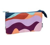 Trousse - Scolaire - Rectangulaire - 5 compartiments - 22x12x4 cm - Bleu, orange et vert