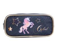 Bagtrotter Trousse scolaire Cybel rectangulaire motif cheval-licorne bleue