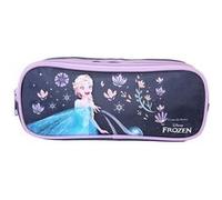 Bagtrotter Disney Frozen - La Reine des Neiges - Trousse Scolaire Rectangulaire - Bleu/Violet - Fille - 2 Compartiments Zippés