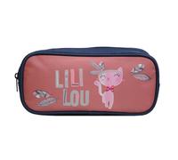 Trousse scolaire rectangulaire lili lou chat rose TU