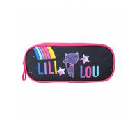 LILILOU BAGTROTTER Trousse Scolaire 2 Compartiments Chat Bleue