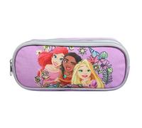 Trousse scolaire rectangulaire princesses fleurs violet TU