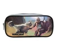 Trousse scolaire rectangulaire star wars / the mandalorian noir TU