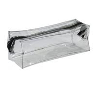 Trousse - Scolaire - Rectangulaire - Transparente - Plastique - Noir - 1 Compartiment