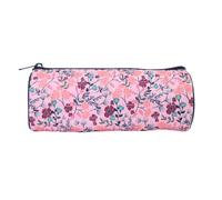 Bagtrotter - Trousse Scolaire Ronde - Multicolore- Fleurs - 1 Compartiment Zippé - 22x7x7cm - Matière Polyester - Accessoire et Papeterie Scolaire