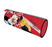 Trousse scolaire, ronde - Dimensions: 23 x 8 cm (Trousse Minnie rouge)
