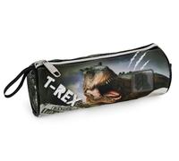 Trousse Scolaire Ronde Garçon Dinosaure T-Rex Jungle Rex - Étui Fourre-Tout 21x8 cm à Fermeture Zippée - Range-Crayons École Primaire et Collège (8-14 Ans)