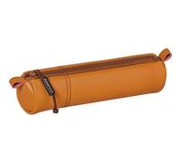 Trousse Scolaire - Ronde - Marron - Imitation Cuir - 20 X 4,5 Cm - Brunnen