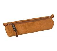 Trousse Scolaire - Ronde - Marron - Imitation Daim - 20 X 4,5 Cm - Brunnen
