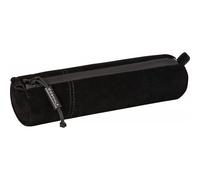 Trousse Scolaire - Ronde - Noir - Imitation Daim - 20 X 4,5 Cm - Brunnen