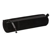 Trousse scolaire - Ronde - Noir - Imitation daim - 20 x 4,5 cm - Brunnen