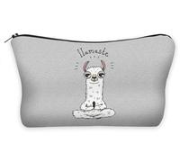 Trousse scolaire Sac a Crayon Plumier Organisateur a maquillage Lama gris