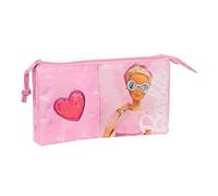 Trousse scolaire - SAFTA - Barbie Girl - Triple fermeture éclair - Polyester résistant - Idéale pour enfants