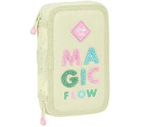Trousse Scolaire - Safta - Glowlab Magic Flow - 28 Outils Inclus - Confortable - Beige