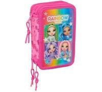 safta Rainbow High Shine - Trousse Scolaire avec 37 Outils Inclus, Trousse pour Enfant, idéale pour Les Enfants de 5 à 14 Ans, Confortable et Polyvalente, qualité et résistance, 12,5 x 5,5 x 19,5 cm,