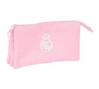 Trousse scolaire SAFTA triple 22x3x12 cm rose polyester Rose