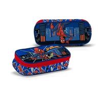 Trousse Scolaire - Spiderman - Ovale - Double Compartiment - Polyester - Multicolore