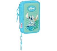 STITCH ALOHA - Trousse scolaire pour enfant, avec 28 outils inclus, idéale pour les enfants de 5 à 14 ans, confortable et polyvalente, qualité et résistance, 12,5 x 4 x 19,5 cm, couleur turquoise,