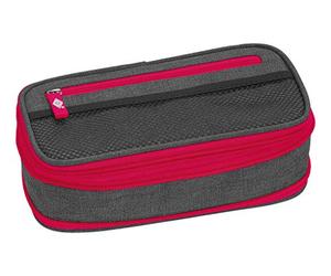 Trousse scolaire stretch Neon gris/rose fluo